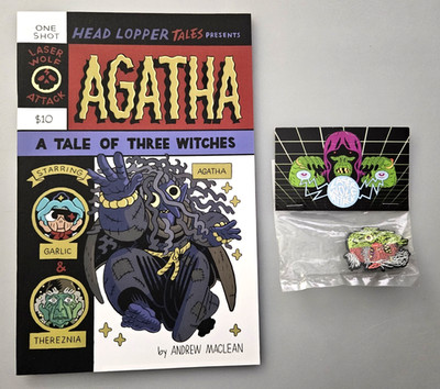 Head Lopper Tales Presents: Agatha A Tale Of Three Witches Lot: Book + GITD PIN