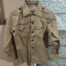 Boy Scout BSA UNIFORM Tan SHIRT Youth Medium Long Sleeve V4