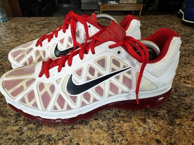 Nike Air Max 2011 Men s Size 10 White Red Running Shoes 429891-106 Full Air