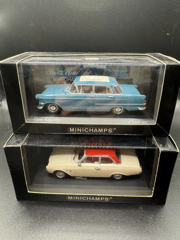 Opel Kapitan e ford Taunus 60'  Minichamps scala 1/43, prima serie rare in box  - Immagine 3 di 4