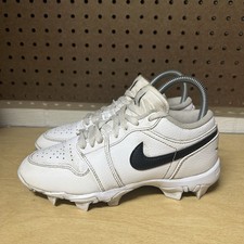 Nike Air Jordan 1 Low Youth Cleat White Football Baseball HF6885 100 Size 4.5Y