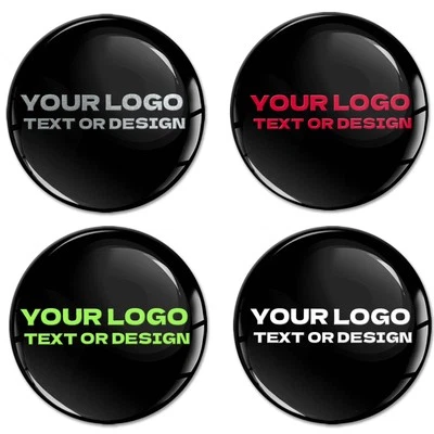 BIOMAR LABS 4 x Personalisiert Doming Aufkleber 3D Silikongel Harz Emblem Namenslogo Fenster