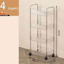 Scaffale Mobile con Ruota Portaoggetti Multistrato Carrello Casa per Snack Cosmetici