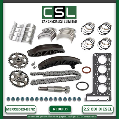 MERCEDES-BENZ OM651 2.2 CDI TIMING CHAIN KIT HEAD GASKET MAIN CONROD BEARING KIT