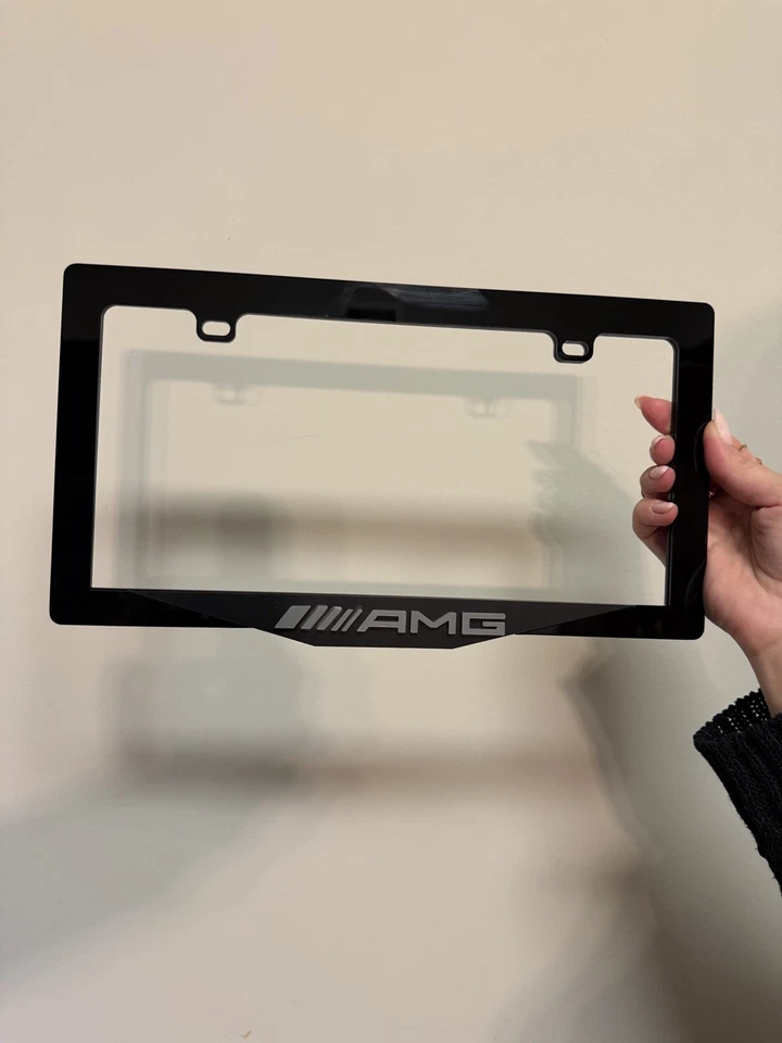 MERCEDES AMG Handmade  Car License Plate Frame Glossy Black,Made in USA 🇺🇸    - Image 4 of 4
