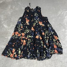 Urban Outfitters Ecote Mini Dress Women Medium Black Floral Clary Godet Trapeze