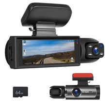 Dual Dash Cam for Cars Front and Inside 3.16 inch IPS Screen 1080P HD DVR Das...