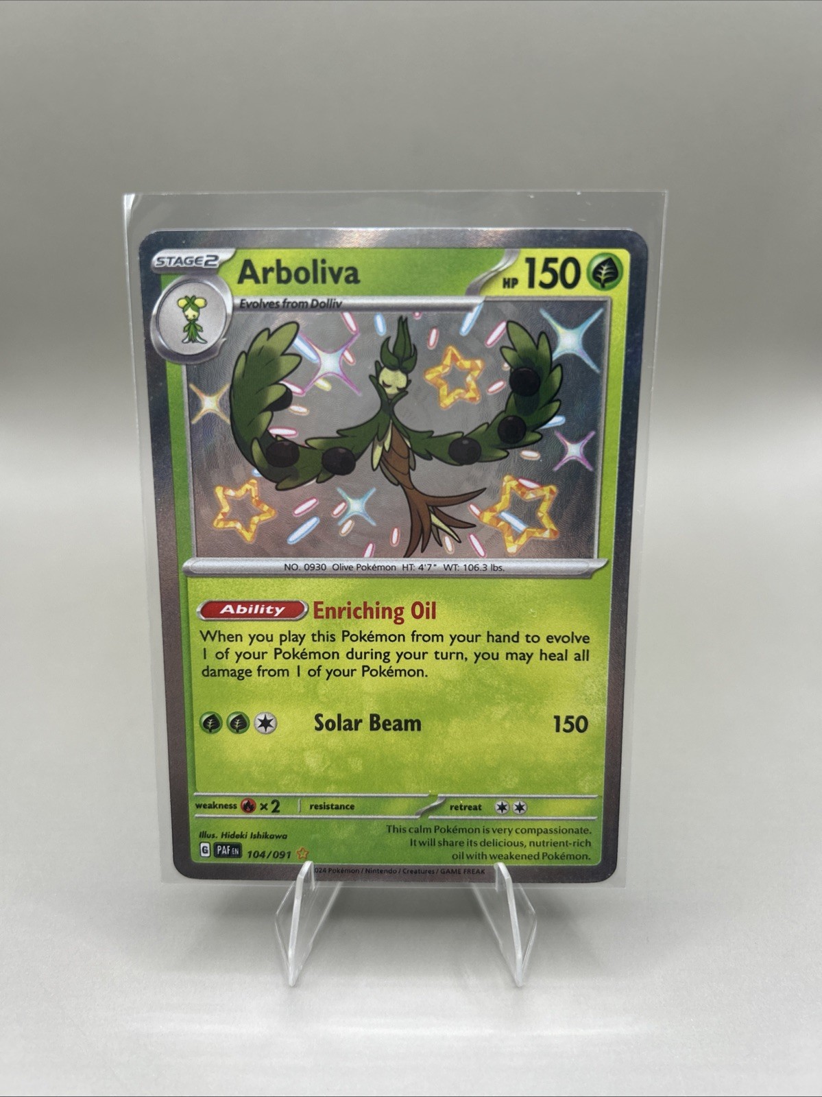 Pokémon TCG Arboliva Scarlet & Violet Paldean Fates Holo Shiny Rare Card 104/091
