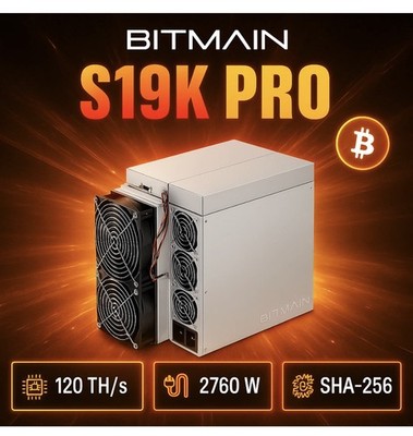 Bitmain Antminer   S19k Pro mit 120 TH/s  (2 Jahre Geräteschutz) 
