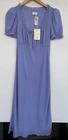 Aritzia Windfall Dress Small Wilfred Soft Iris Midi NWT Ruffled Purple Blue NEW