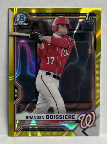 2021 Bowman Draft Chrome Yellow Lava Refractor /75 Branden Boissiere #BDC-156