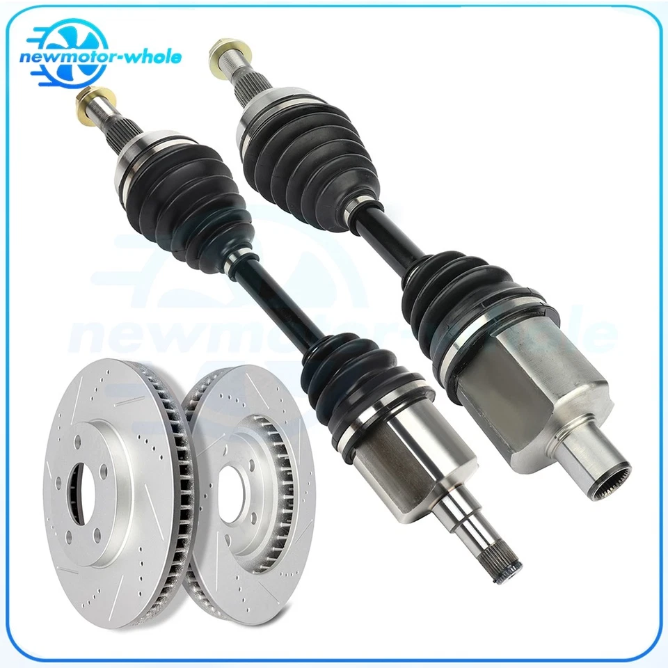 Front 2 CV Axles & 2 Brake Discs Rotors For 2000-2005 Chevrolet Impala 3.4L 3.8L Foto 2 de 4