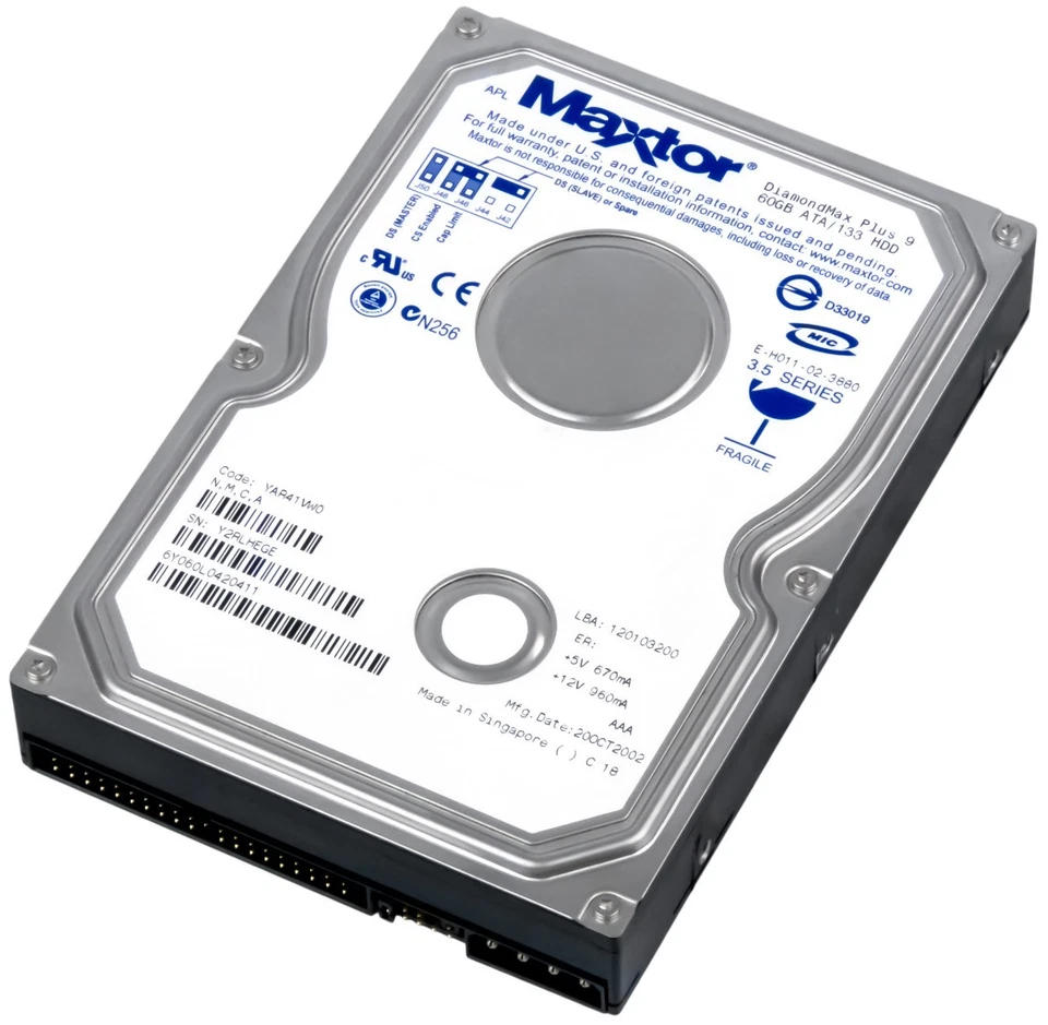 Maxtor Diamondmax Plus 9 60GB 7.2K 2MB Ata 3.5'' 6Y060L0 - Image 2 of 3