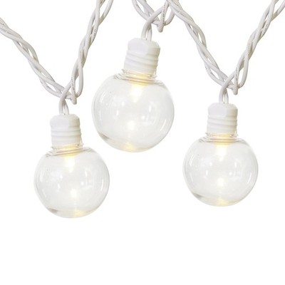 20-Count Mainstays Warm White LED G40 Lights, Indoor/Outdoor Use, White Wire