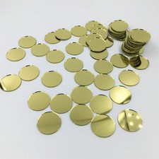 3/4" Round Mirror Mosaic Tiles Gold Coat Craft Mirror Circles Bulk 100 Pieces...
