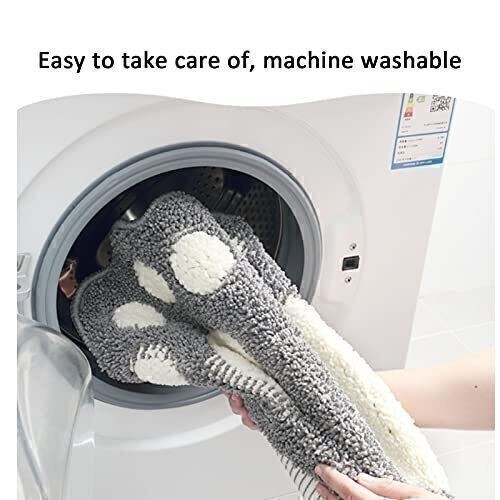 Washable Bathroom Rugs Mats Non-Slip Soft Microfiber Bath Mat Big Feet 16x24'' - Picture 4 of 5