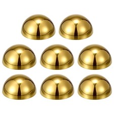8pcs 0.6" Stainless Steel Hollow Mirror Polished Hemisphere Ball, Golden