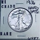 1936 LIBERTY WALKING SILVER HALF DOLLAR HI GRADE U.S. MINT RARE COIN 6487