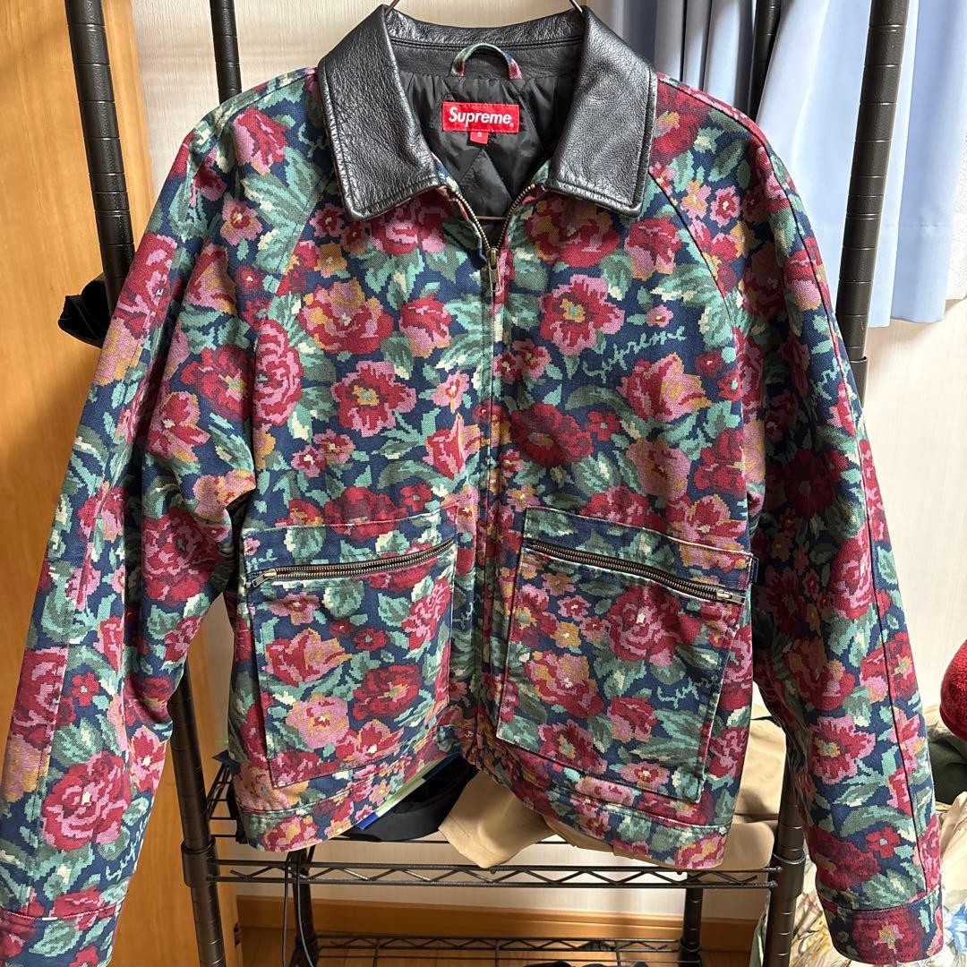 Supreme Flower Pattern Leather Jacket S Multi Col… - image 1
