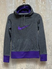 Nike Therma Fit Hoodie Pullover Grey with Purple Size XS