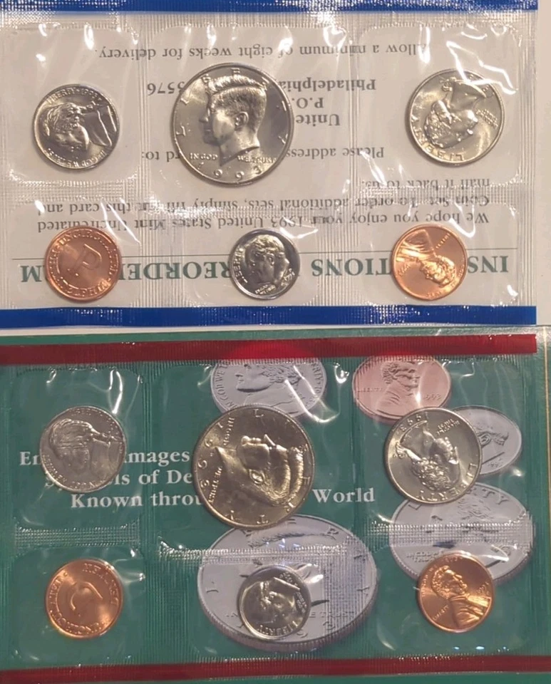 1993 US Mint 10 Coin Uncirculated Set Complete Philadelphia & Denver OGP & COA - Image 2 of 3