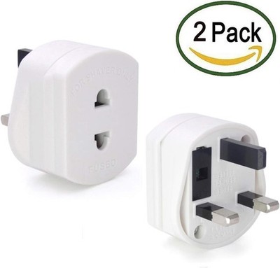 ?2 Pack? Heavy Duty UK 1A Electric Shaver Razor Adaptor 2 to 3 Pin Toothbrush