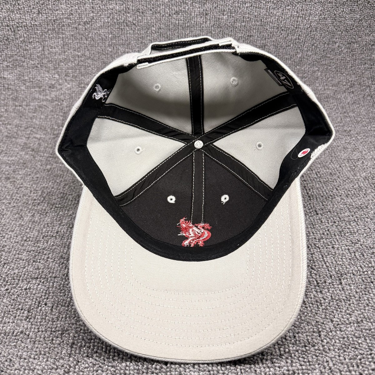 Liverpool FC '47 Brand Clean Up Hat Gray Red Liver Bird Adjustable Cap NEW