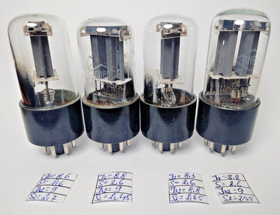4 pcs NEW 6N8S /6SN7GT /6SN7/  MATCHED QUAD FOTON Tubes 50`s