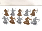 10x Vintage REAMSA Medieval Christian Warrior Toy Figure w BO Plastic 2.5" SPAIN