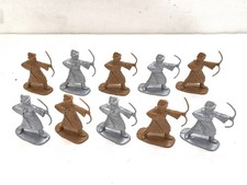 10x Vintage REAMSA Medieval Christian Warrior Toy Figure w BO Plastic 2.5" SPAIN