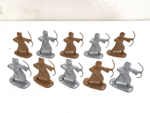 10x Vintage REAMSA Medieval Christian Warrior Toy Figure w BO Plastic 2.5" SPAIN