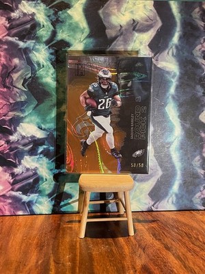 2025 Topps Signature Class Saquon Barkley #43 ORANGE Parallel 50/50 BOOKEND 1/1