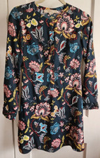 LOFT long sleeve 1/2 button down dress floral unlined long sleeve Sz 00Petites