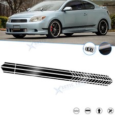 Gloss Black Side Body Skirt Race Sport Style Stripes Sticker For Toyota Camry 86
