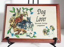 Wall Plaque Dog Lover Wooden 7  x 5  Sign New Old Stock Sealed Made in China