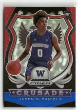 2020 Prizm Draft Picks Collegiate #91 Jaden McDaniels Red White Blue ☘️727