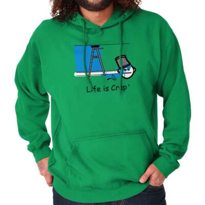 Life Is Crap Painter Painting Funny Bad Luck Mens Hooded