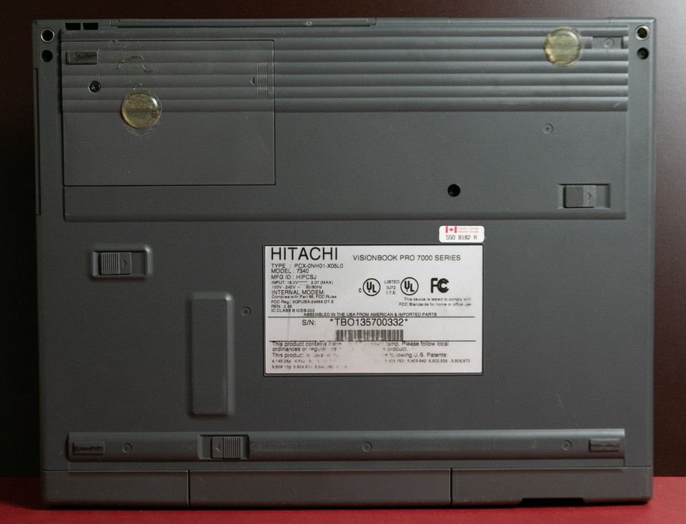 VINTAGE HITACHI VISIONBOOK PRO 7000 SERIES LAPTOP COMPUTER 7340 RARE ...