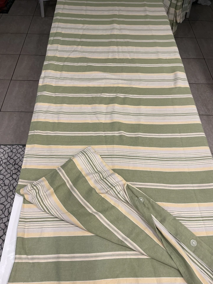 2 edredones y fundas dobles a rayas MCM de lino algodón verde tostado POTTERY BARN DE COLECCIÓN Foto 2 de 4