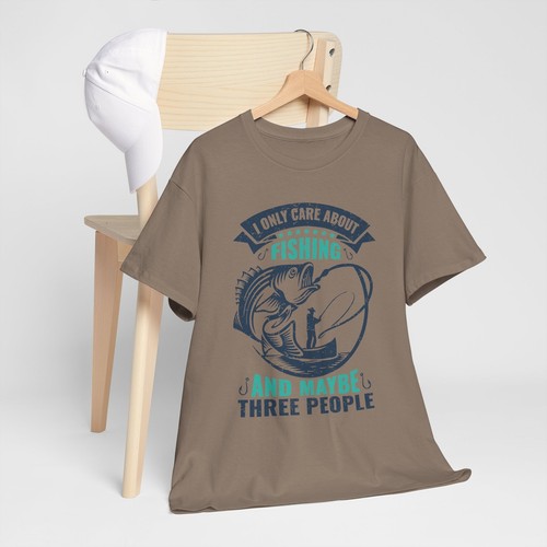 T-shirt maglietta unisex cotone pesante I Love Fishing 'Solo cura della pesca' - Foto 58 di 118