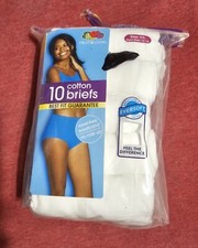 fruit of the loom Woman's cotton briefs 10 Pack Size 7/L 12-14. -107