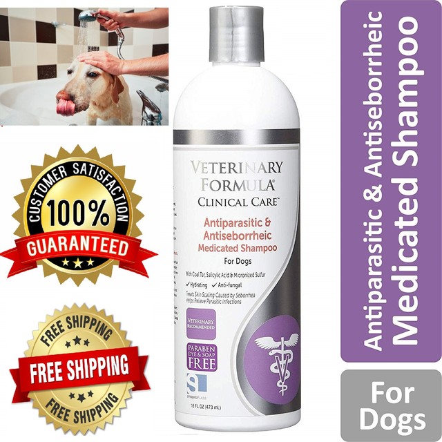 MEDICATED DOG SHAMPOO PET ALLERGIES Anti Parasite Itching Skin Mange