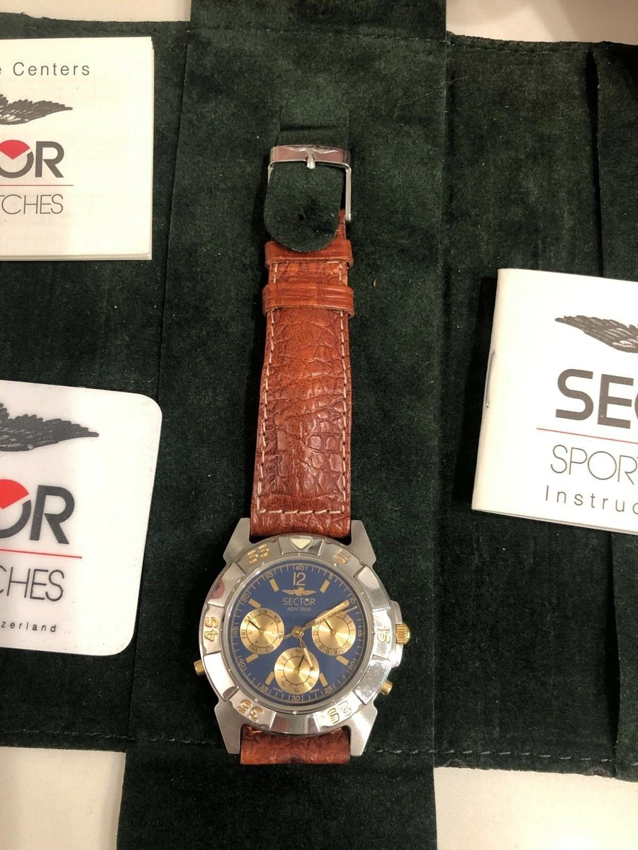 Sector ADV 2500 Calendar Quartz Blue Dial Watch eBay