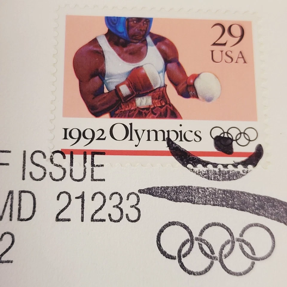 First Day of Issue Stamp Cache Envelope and Enclosure Olympic Boxing - Image 4 of 4
