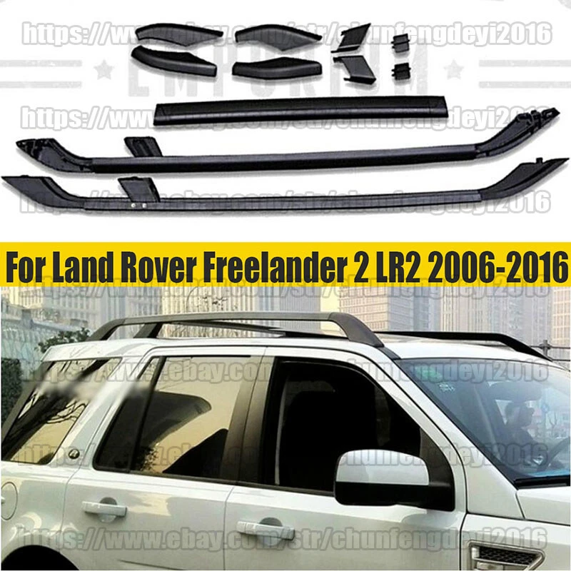 2PCS Roof Rail Rack Rail Bar Trim Fits for Land Rover Freelander 2