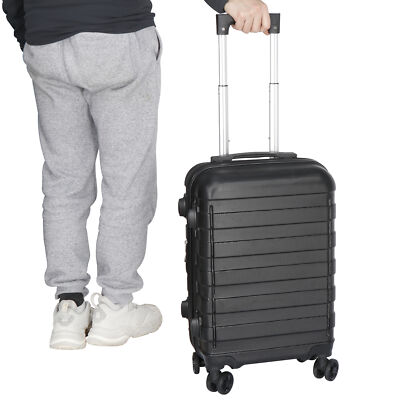 22'' Carry-On Suitcase Expandable Luggage Hardside Spinner Suitcase w/Wheel Black