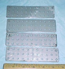 8 PIECES 1950-62 ERECTOR SET PART MF SILVER METAL PLATES 3 HOLE X 11 HOLE