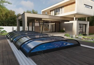 Gfk Schwimmbecken mit Überdachung, 700x320x150 Pool Poolhalle Einbaubecken NEU - Bild 1 von 4