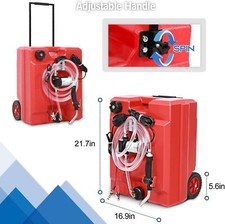 13 Gallon Portable Fuel Caddy Tank w/ 12V DC Electric Fuel Oil Transfer Pump