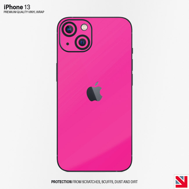 FLUORESCENT PINK iPhone 13 Skin Decal Vinyl Sticker Wrap UK
